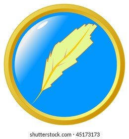 feather button