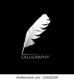 Feather calligraphic pen vector background