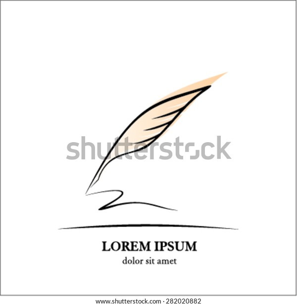 Feather Calligraphy Pen Stock Vector (Royalty Free) 282020882