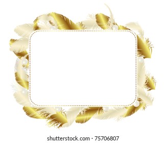 feather card gold