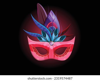 Feather carnival party mask design eps vector.