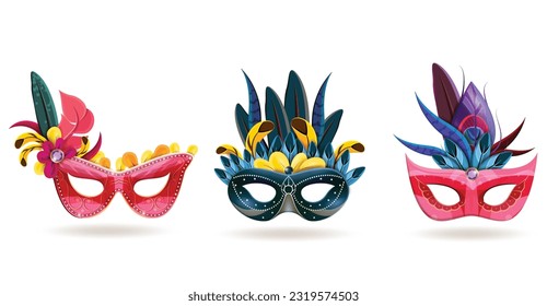 Feather carnival party mask design eps vector.