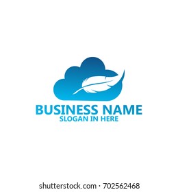 Feather Cloud Logo Template Design