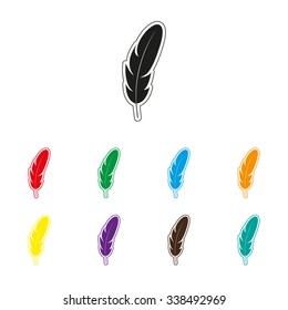Feather - color vector icon