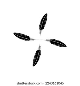Feather Composition for Logo, Ornate, Decoration, Website, Art Illustration or Graphic Design Element. Vector Illustration