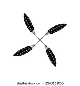 Feather Composition for Logo, Ornate, Decoration, Website, Art Illustration or Graphic Design Element. Vector Illustration