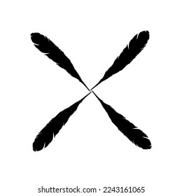 Feather Composition for Logo, Ornate, Decoration, Website, Art Illustration or Graphic Design Element. Vector Illustration