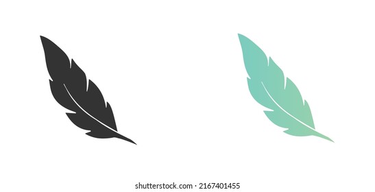 Feather concept vector icon in modern flat design isolated on white background in two different styles. vector illustration eps10.
