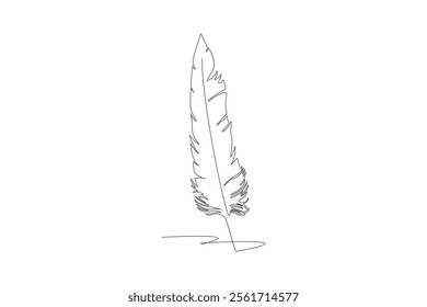 Feather continuous single one lineart  vector illustration