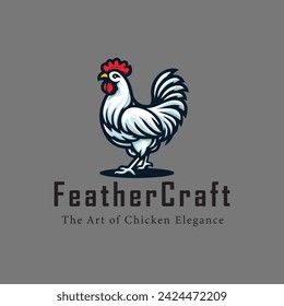 Feather Craft Chicken vector logo