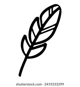 feather süße abstrakte Kunst boho Kindergarten Element. doodle Kind handgezeichnet Stil.