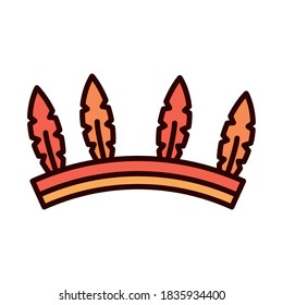icono de relleno de la línea de la ilustración de la ilustración del vector de la cabeza de la pluma