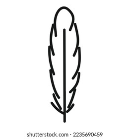 Vector de contorno de icono de decoración de plumas. Pluma. Pluma flotante