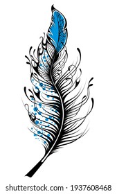 Feather decorative illustration vector clip art
