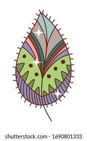diseño de plumas, decoración bohemio-rústica vintage de estilo boho adorno de arte de moda y tema dibujado Ilustración vectorial