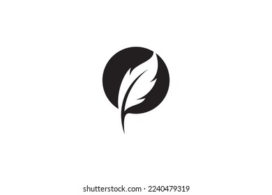 Federdesign-Logo im Flachdesign
