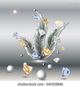 Feather and Diamond
Abstract author design decoration gem ball pearl picture postcard handmade movement three fluffy object eps10 vector illustration Stock
