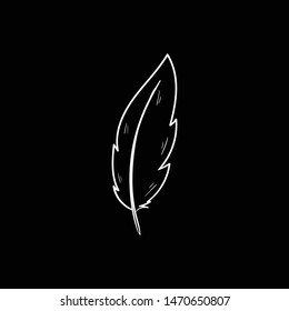 feather doodle hand drawing vector 