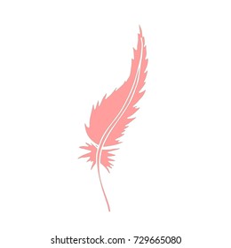 Feather doodle icon. Vector illustration.