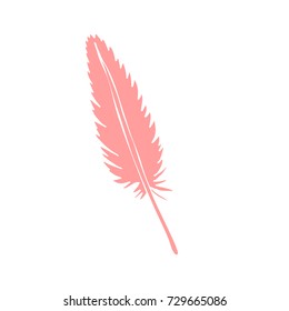 Feather doodle icon. Vector illustration.