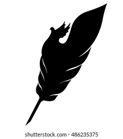 Feather With Dove Silhouette 