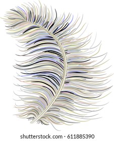 Feather down fluffy. Vector illustration