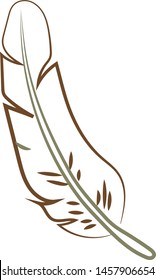 Dibujo de plumas, ilustración, vector sobre fondo blanco.