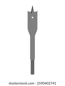 Feather drill for wood isolated. Locksmith tool. Vector illustration