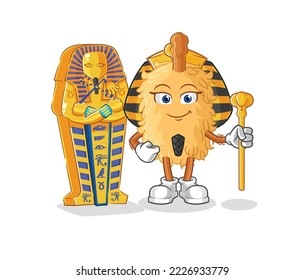 la vieja caricatura de plumas de egipto. vector de mascota de dibujos animados