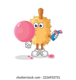 the feather duster chewing gum vector. cartoon character