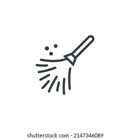 Feather duster cleaning clean housework icon, vector illustration