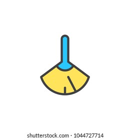 Feather duster filled outline icon, line vector sign, linear colorful pictogram isolated on white. Dust cleaning symbol, logo illustration. Pixel perfect vector graphics