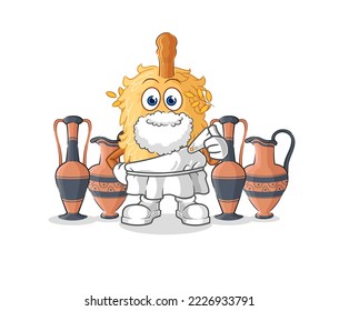 the feather duster with greek clothing. cartoon mascot vector