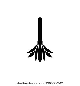 feather duster icon in black flat glyph, filled style isolated on white background