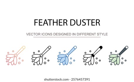 Feather Duster icon design with white background stock illustration