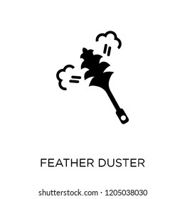 Icono de polvo de plumas. Diseño de símbolos de vaciado de la colección Cleaning. Ilustración vectorial de elemento simple en fondo blanco.