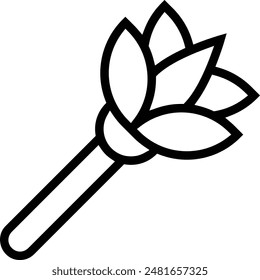 feather duster icon. Thin linear style design isolated on white background