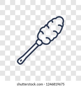Feather duster icon. Trendy linear Feather duster logo concept on transparent background from cleaning collection