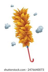 Feather duster illustration. Vector cartoon isolated on white background