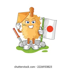 the feather duster japanese vector. cartoon character