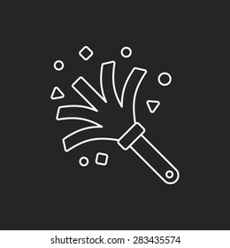 feather duster line icon