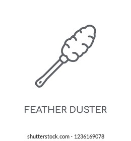 Feather duster linear icon. Modern outline Feather duster logo concept on white background from cleaning collection. Suitable for use on web apps, mobile apps and print media.