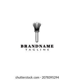 feather duster logo cartoon template icon design black modern isolated vector unique