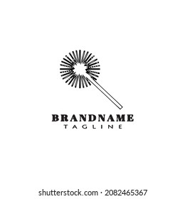 feather duster logo icon design template modern vector cute