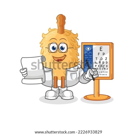 the feather duster oculist cartoon. cartoon mascot vector