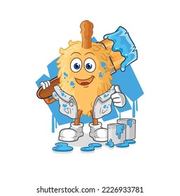 the feather duster painter illustration. character vector