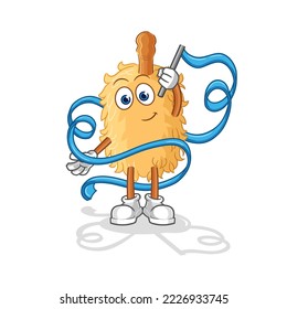 the feather duster Rhythmic Gymnastics mascot. cartoon vector