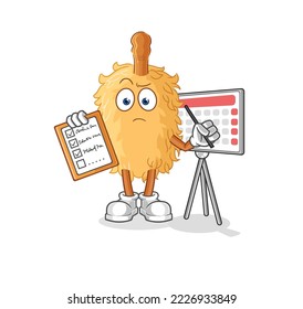 the feather duster schedule list vector. cartoon character