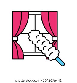 Feather Duster Vector Filled outline illustration style icon. EPS 10 