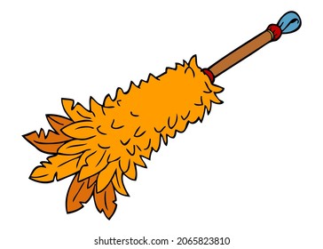 feather duster vector illustration,isolated on white background,top view